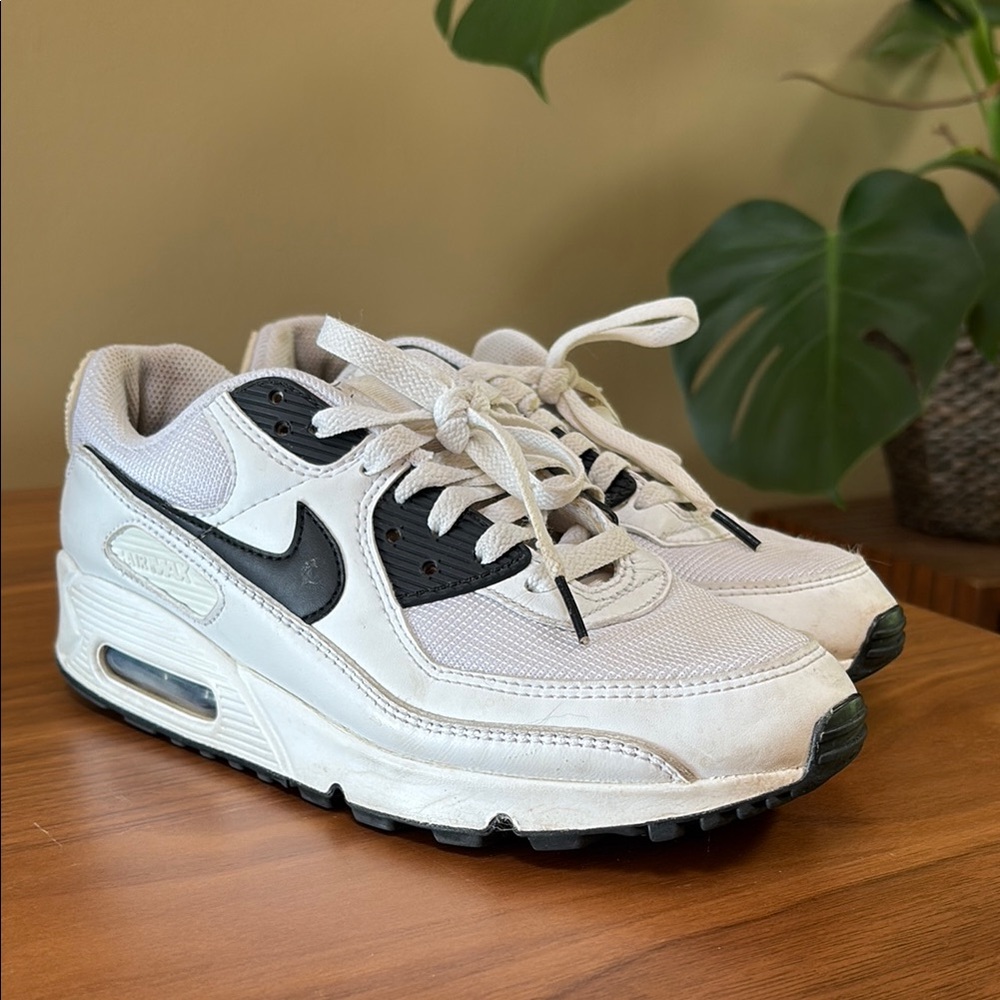 White and Black Nike Air Max Sneakers